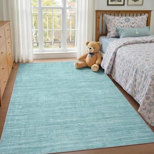 Garvee 5x7 Modern Solid Color Washable Rug - Image 2