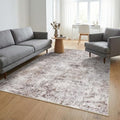 4x6 Washable Area Rug: Wide Abstract Neutral Entryway Carpet BrickGray by Puino