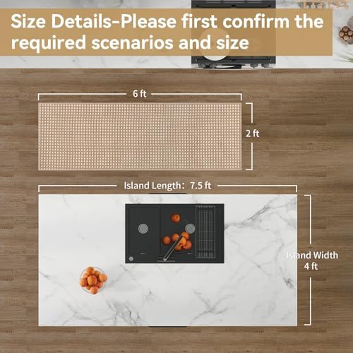 YDKGL 2x6 ft Low Pile Kitchen Runner Mat, Non Slip Washable - Image 2