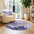 Round Area Rugs 4ft, Washable Non-Slip Modern Boho Low Pile Circle Rug by Quntue