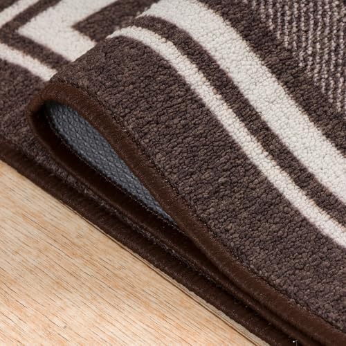 Non Slip Area Rugs 3x5 Modern Bordered Non Skid Rubber Backing Soft Area Rug - Image 3