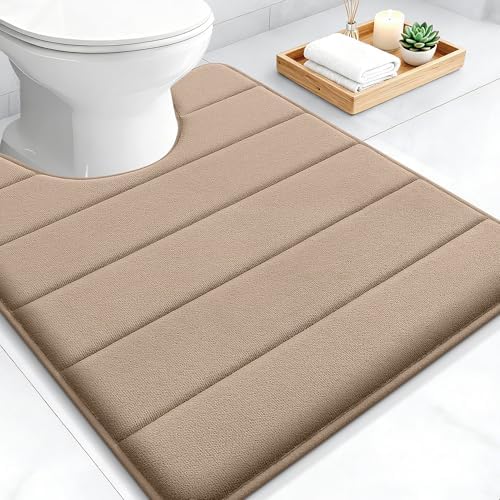 OLANLY Memory Foam Toilet Rugs U Shaped 24x20, Super Soft and Absorbent by OLANLY