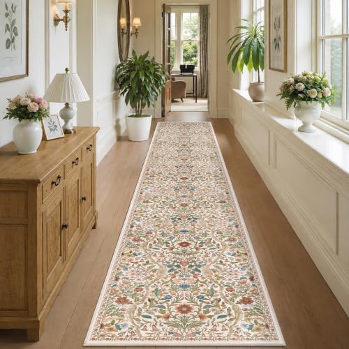 2x12 Floral Runner Rug for Hallway Washable Kitchen Runner Rug by NakedCloud