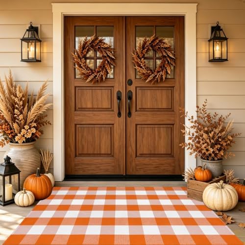 Bottalive Buffalo Plaid Outdoor Rugs, Layering Rug by BOTTA