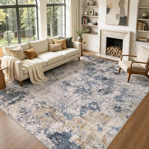 9x12 Area Rug Living Room Abstract Washable Rugs by JessibouAreaRug
