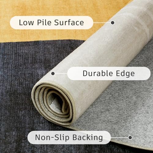 DCX Abstract Washable 10x14 Rug, Non Slip Low Pile Rug - Image 7