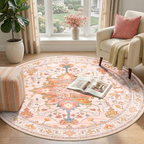 RELEANY Washable Area Rug, Round 4ft - Image 2