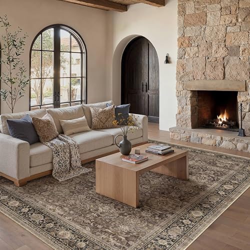 HUGEAR Brown Washable 6x9 Area Rugs - Image 2