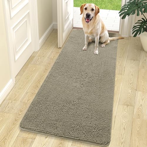 OLANLY Dog Door Mat for Muddy Paws 70x24, Super Absorbent Chenille Mud Mat by OLANLY