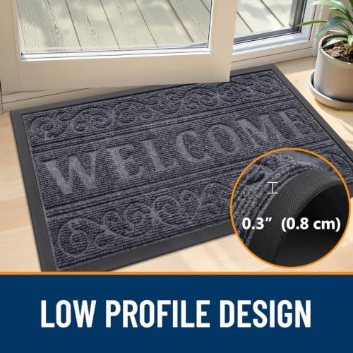 OLANLY Welcome Door Mat Indoor Outdoor 47x32, Heavy-Duty Rubber Doormat - Image 5