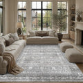 Schweek 9x12 Area Rug Grey Washable Living Room Rugs Distressed Vintage Rug by Schweek