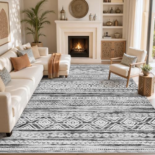 cotiled Boho 9x12 Area Rug for Living Room: Large Moroccan Washable Rug by COTILED
