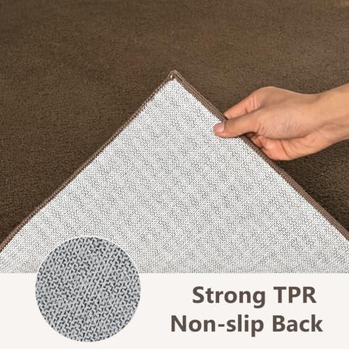3x5 Beige Brown Solid Area Rug Washable Non-Slip Soft - Image 6