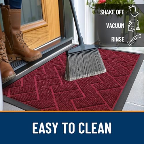 OLANLY Front Door Mat Outside 59x34, All-Season Absorbent Rubber Doormat - Image 6