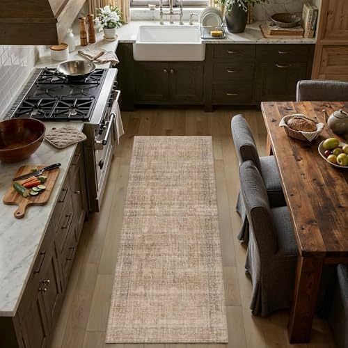 HUGEAR Brown 2x8 Neutral Runner Rugs by HUGEAR