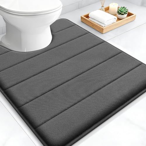 OLANLY Memory Foam Toilet Rugs U Shaped 24x20, Super Soft and Absorbent by OLANLY