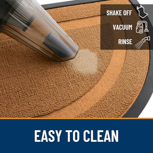 OLANLY Half Circle Front Door Mat Outside 29.5x17 All-Season Rubber Doormat - Image 6