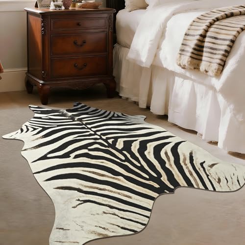 BENRON Small Zebra Rug, Animal Print Rug by BENRON
