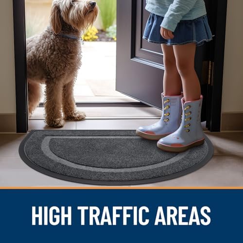 OLANLY Half Circle Front Door Mat Outside 47x23 All-Season Rubber Doormat - Image 7