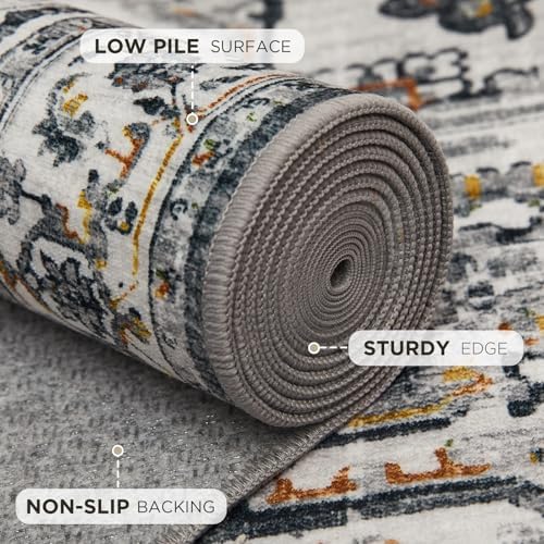 Joydeco Boho Machine Washable Vintage 5x7 Area Rugs - Image 4