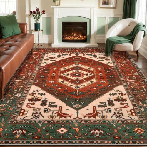 SERISSA 8x10 Washable Non Slip Boho Area Rug by SERISSAHomeDecorCollection