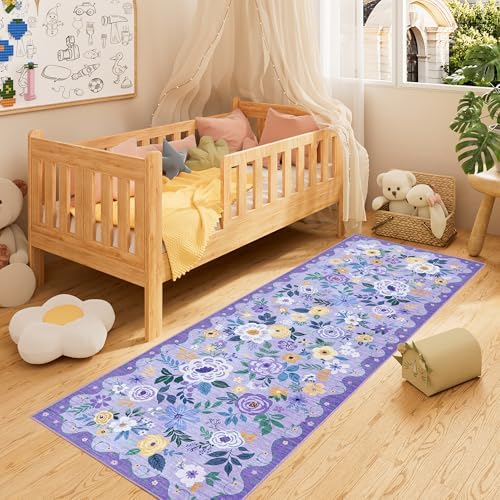 DUKINO 2x10 Runner Rug, Floral Washable Kitchen Runner Rug Non Slip - Image 4