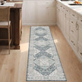 2x8 Washable Runner Hallway Rug Blue Beige Multi by Dotiiorug