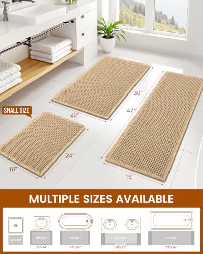 Smiry Waffle Bath Mat 30X18, Extra Soft Absorbent Bathroom Rugs - Image 2