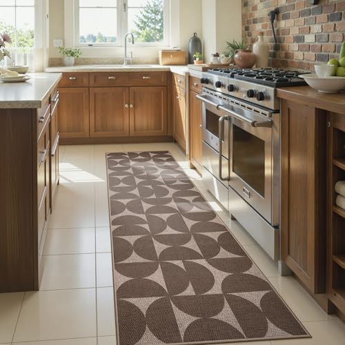 Lahome Semi Circle Easy Jute Non Slip Kitchen Runner, 2x8 Hallway Runner by Lahome