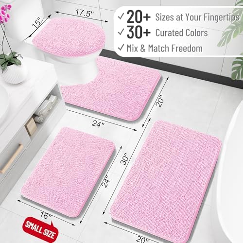 OLANLY Toilet Rugs U-Shaped 24x24, Soft Absorbent Chenille Contour Rugs - Image 2