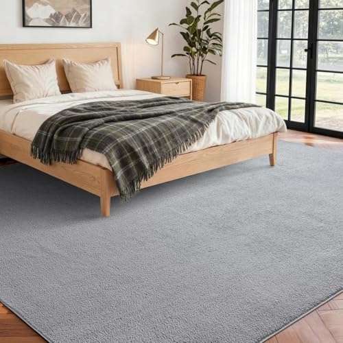 7x10 Large Pure Light Grey Area Rug Non-Slip Washable - Image 2