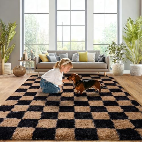 8x10ft Non-Slip Plush Rugs High Pile Shaggy Carpets Living Room Fuzzy Rug - Image 2