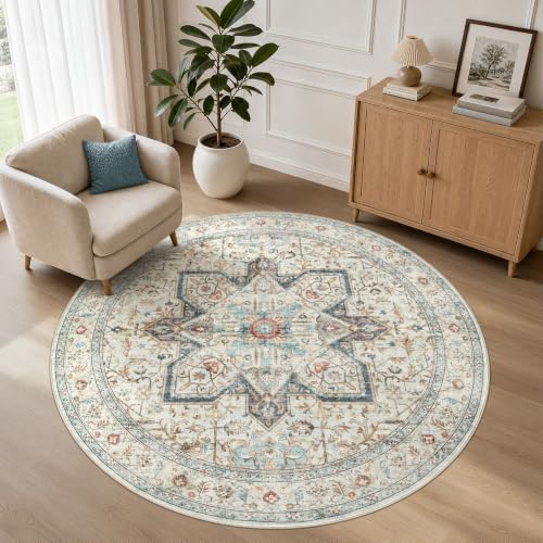 Tortania 6' Round Area Rug Living Room Rugs by Tortania