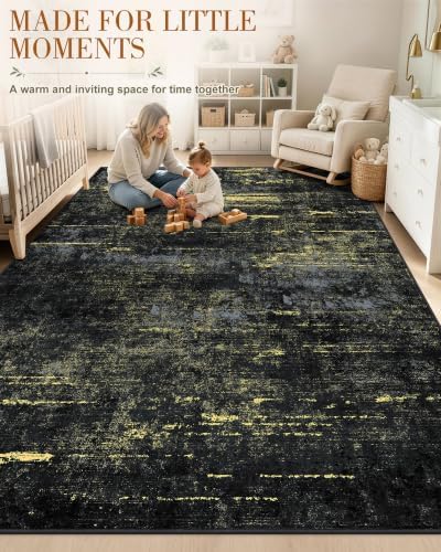 OLANLY 5x8 Washable Area Rug, Soft Non Slip Carpet - Image 4
