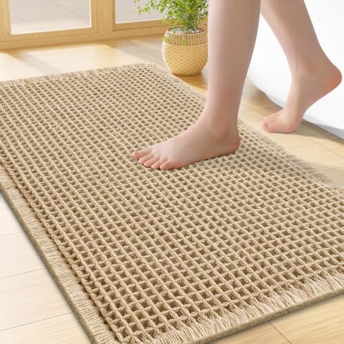 Smiry Waffle Bath Mat 24X16, Extra Soft Absorbent Bathroom Rugs by Smiry