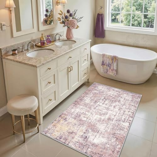 2x3 Area Rug Washable Abstract: Non Slip Throw Rugs - Image 6