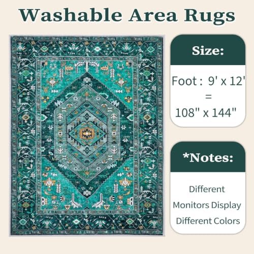 SERISSA 9x12 Washable Non Slip Boho Area Rug - Image 6