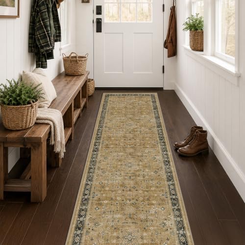 Hazo Haus Boho 2x7 Runner Rug for Hallway, Washable Runner Rug for Kitchen by HazoHaus