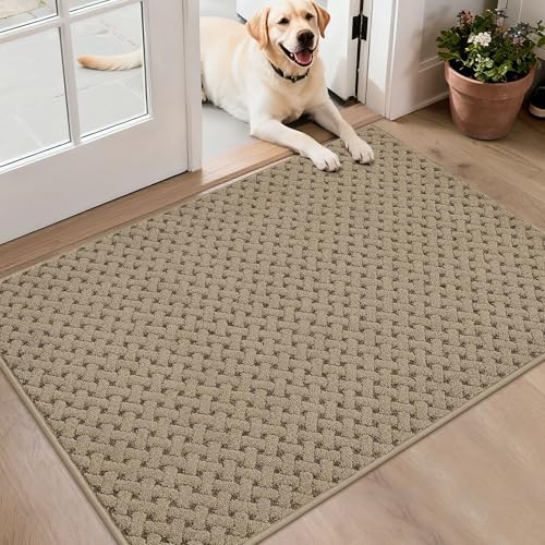 BEQHAUSE Dirt Trapper Door Mat Non-Slip Entryway Rugs by BEQHAUSE