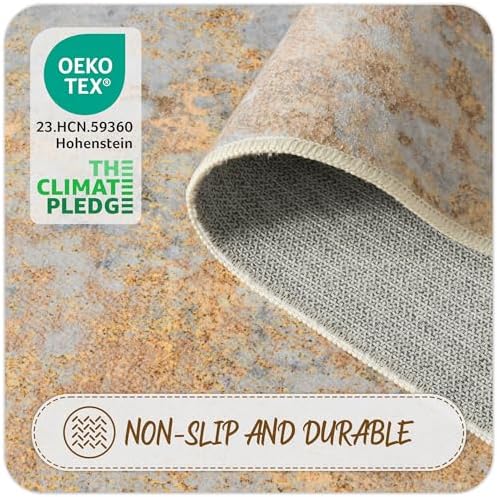 2x5 Beige Gold Rug Runners for Hallways Kitchen Non Slip Washable Entryway - Image 6