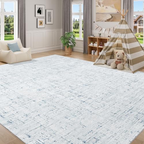 DUKINO 8x10 Washable Area Rug, Non Slip Abstract Rug - Image 3
