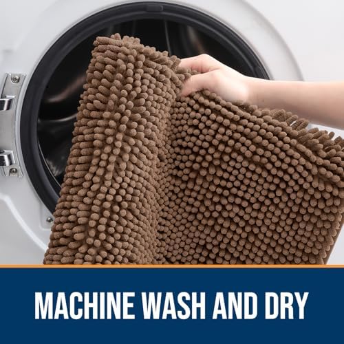 OLANLY Dog Door Mat for Muddy Paws 30x20, Super Absorbent Chenille Mud Mat - Image 5