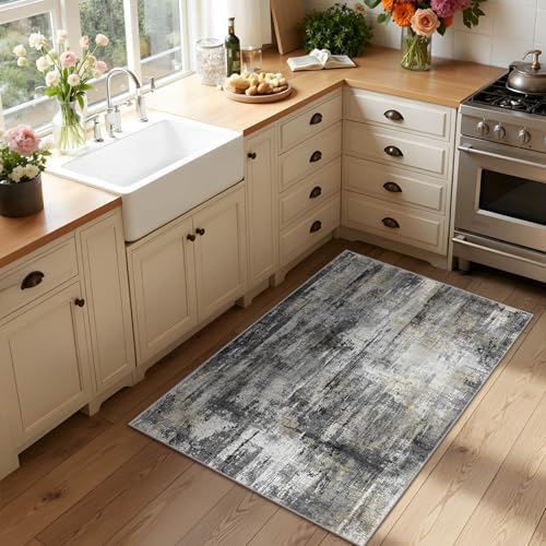 2x3 Entryway Rug Small Modern Abstract Door Mat - Image 2