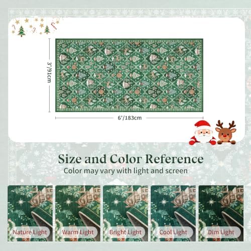 Christmas Runner Rug 3x6 for Hallway - Image 2