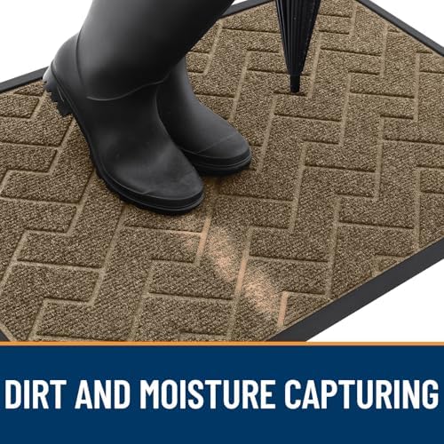 OLANLY Front Door Mat Outside 71x47, All-Season Absorbent Rubber Doormat - Image 7