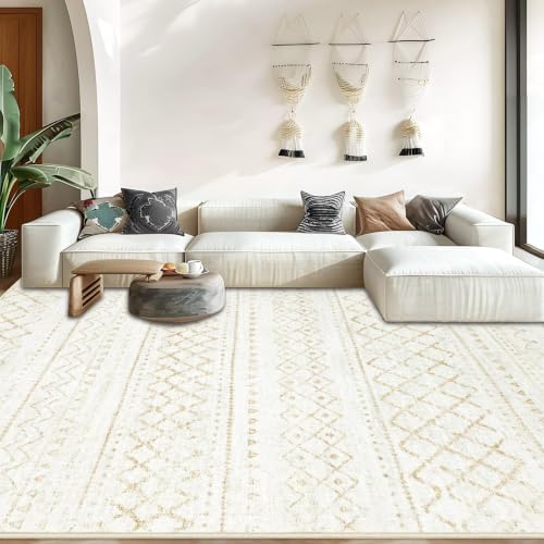 Area Rug for Living Room 10x14: Large Washable Boho Moroccan Rugs Geometric - Image 3