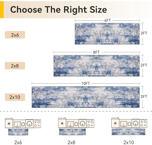 RELEANY Washable Runner 2'x6' Abstract Area Rug - Image 2