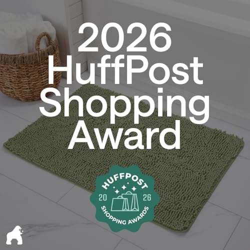 GORILLA GRIP Bath Rug Mat for Bathroom, Absorbent Chenille 44x26 Sage Green - Image 6