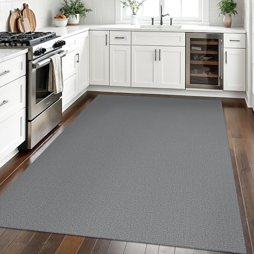 EARTHALL Washable Area Rug, Non Slip Living Room Rug, 5x7 Ft, Dark Gray - Image 6