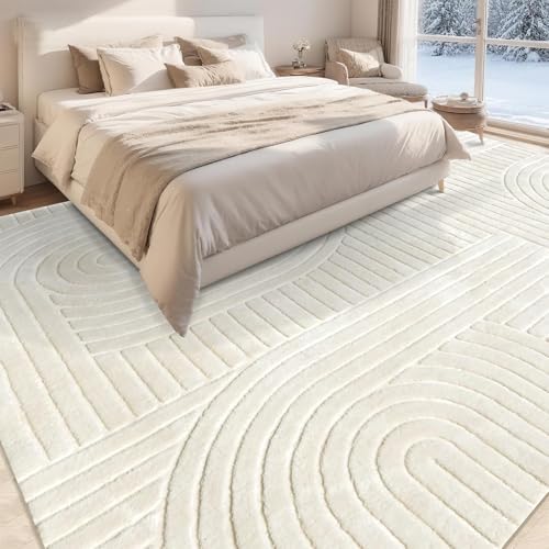 Beige Solid Area Rug 9x12 Large Washable Soft Rugs - Image 6